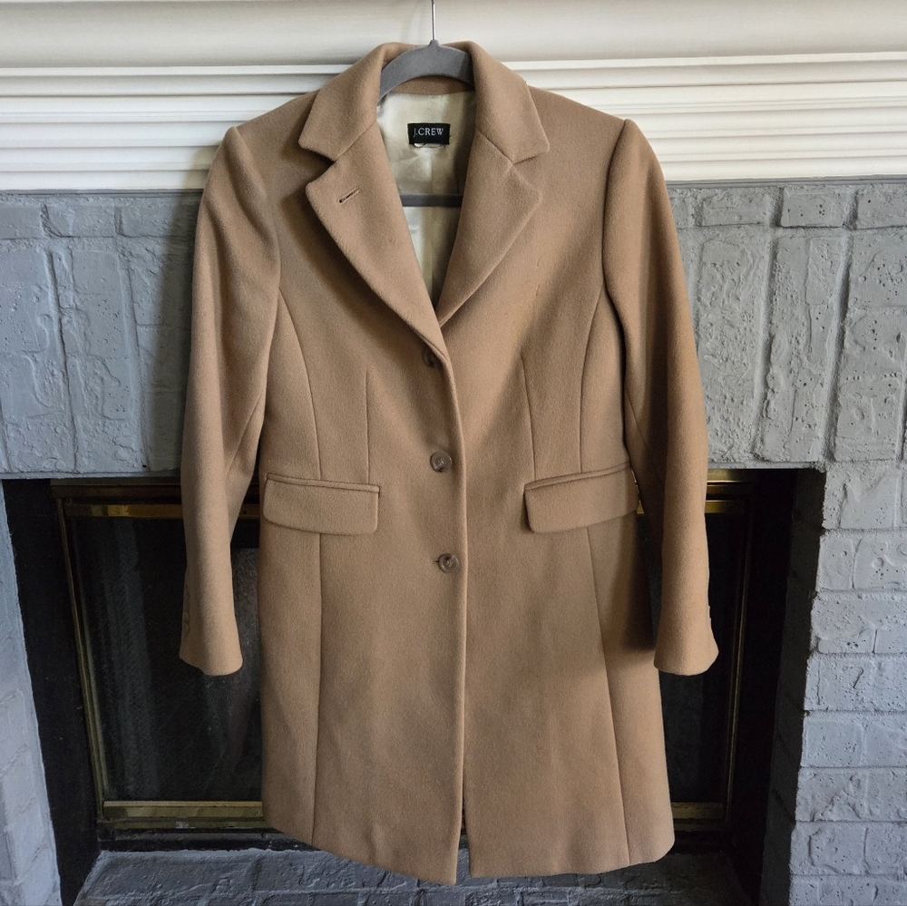 J.Crew Women’s Coat 2P Petite Beige Wool Cashmere With Insulation